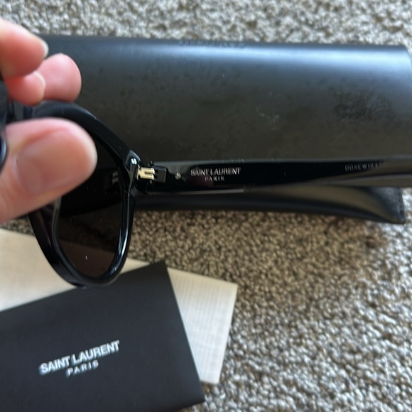 Saint Laurent black acetate monogram sunglasses SL M15 black on black NEW - Picture 6 of 8